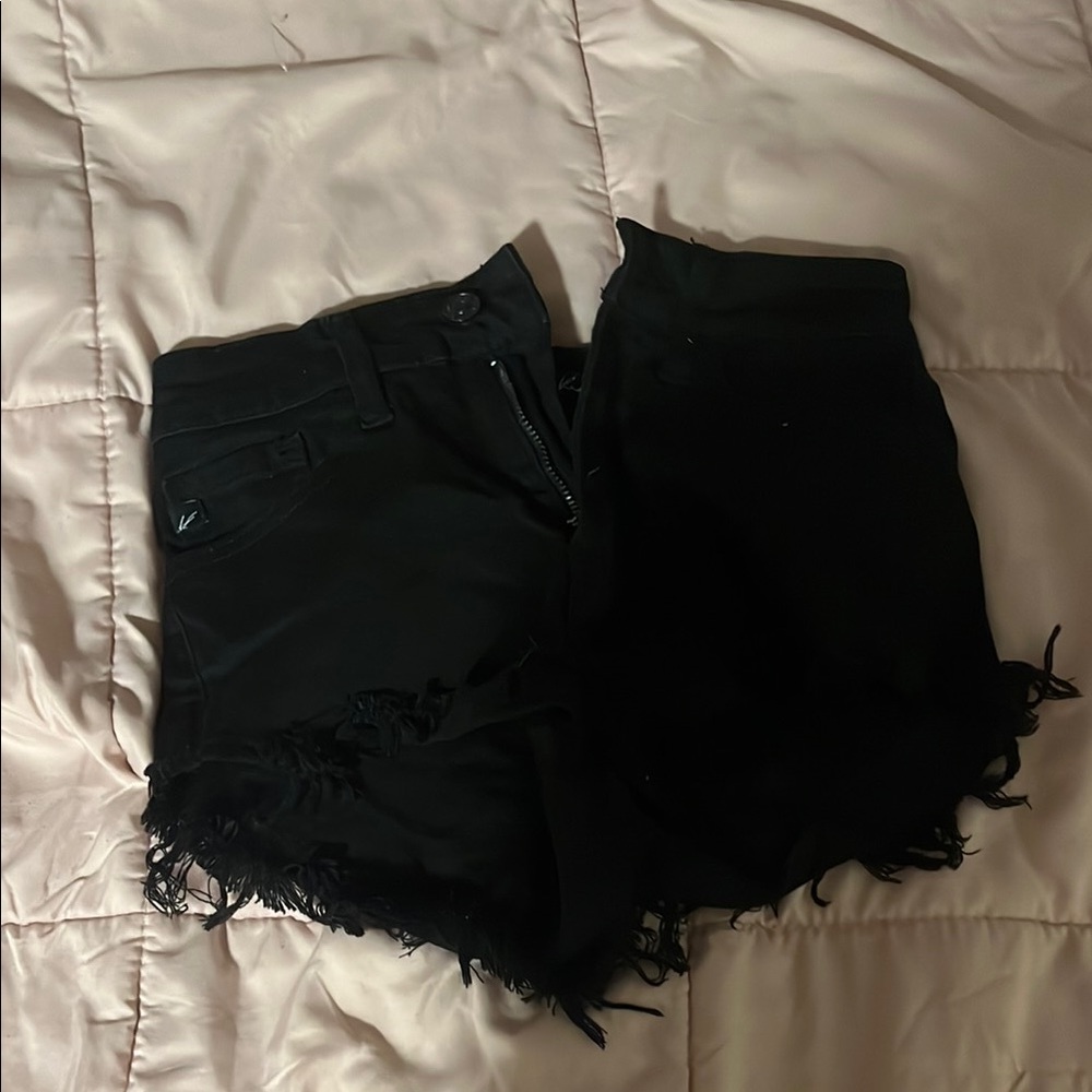 Black Denim Women's Shorts